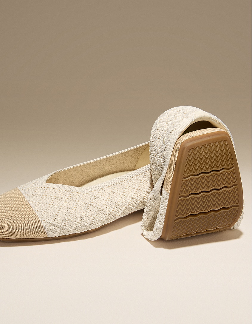 Square-Toe Margot V-Cut Flats (Margot 3.0), Butter Yellow, EU35